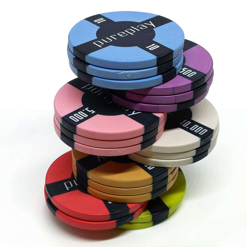 CMC097 Wholesale Upscale 10g Poker Chips Ceramic 39mm Round Color Chip cheap Price Moq 1pc Accept Custom Logo Design with Denomination