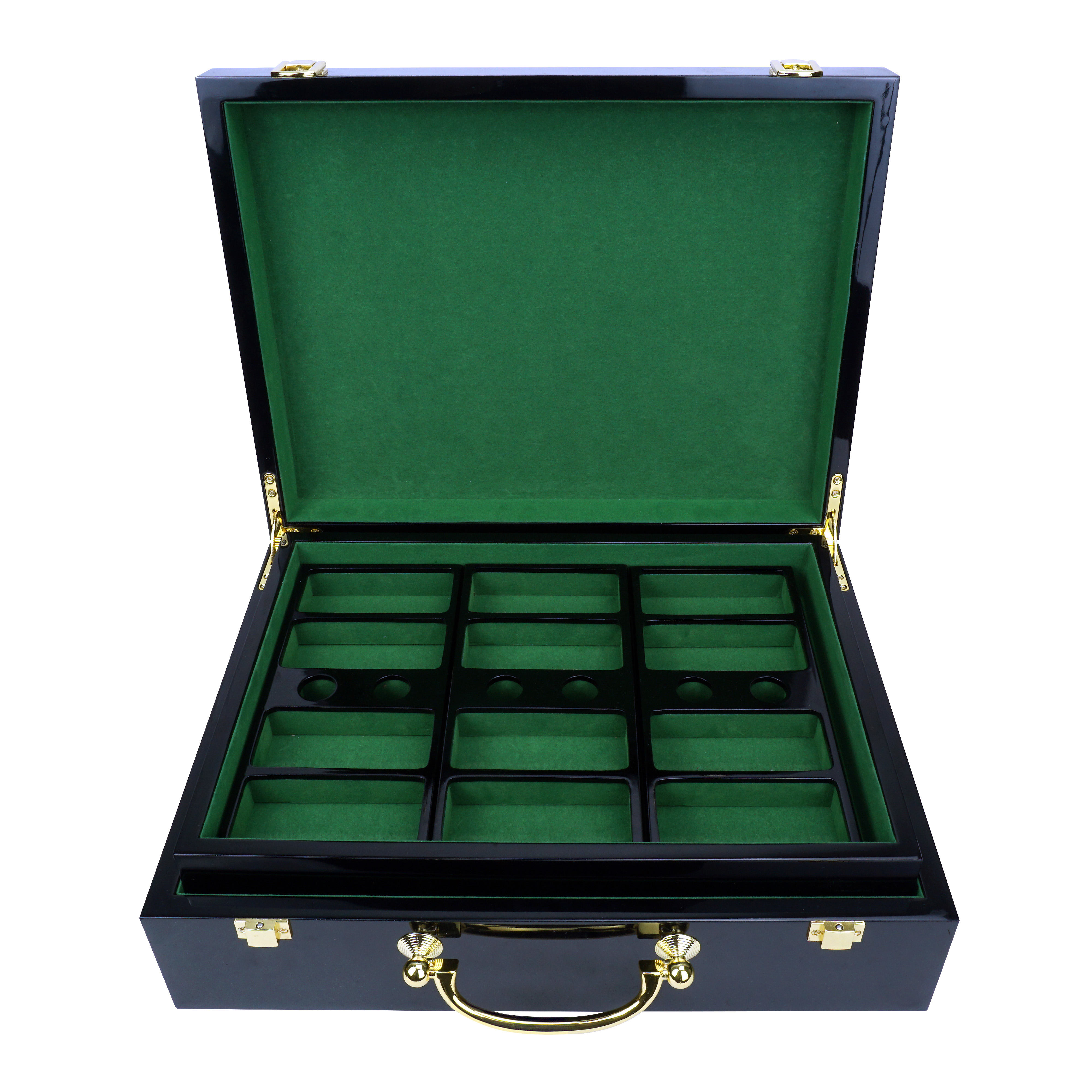 Black High-End 500 Chip Wooden Box