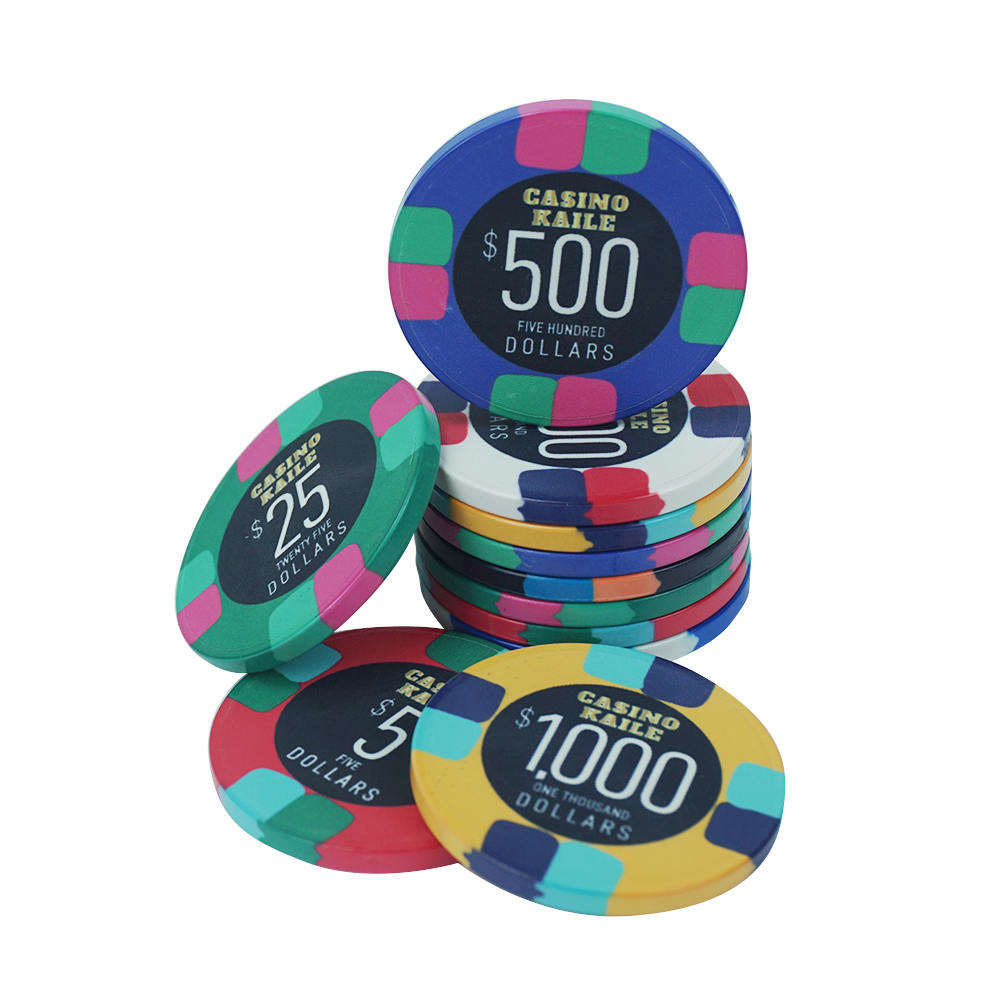 CMC127 Professional Oversized Poker Chips Ceramic 19g 55mm or Other Big Size Customise Logo Set for Casino Poker Club Game