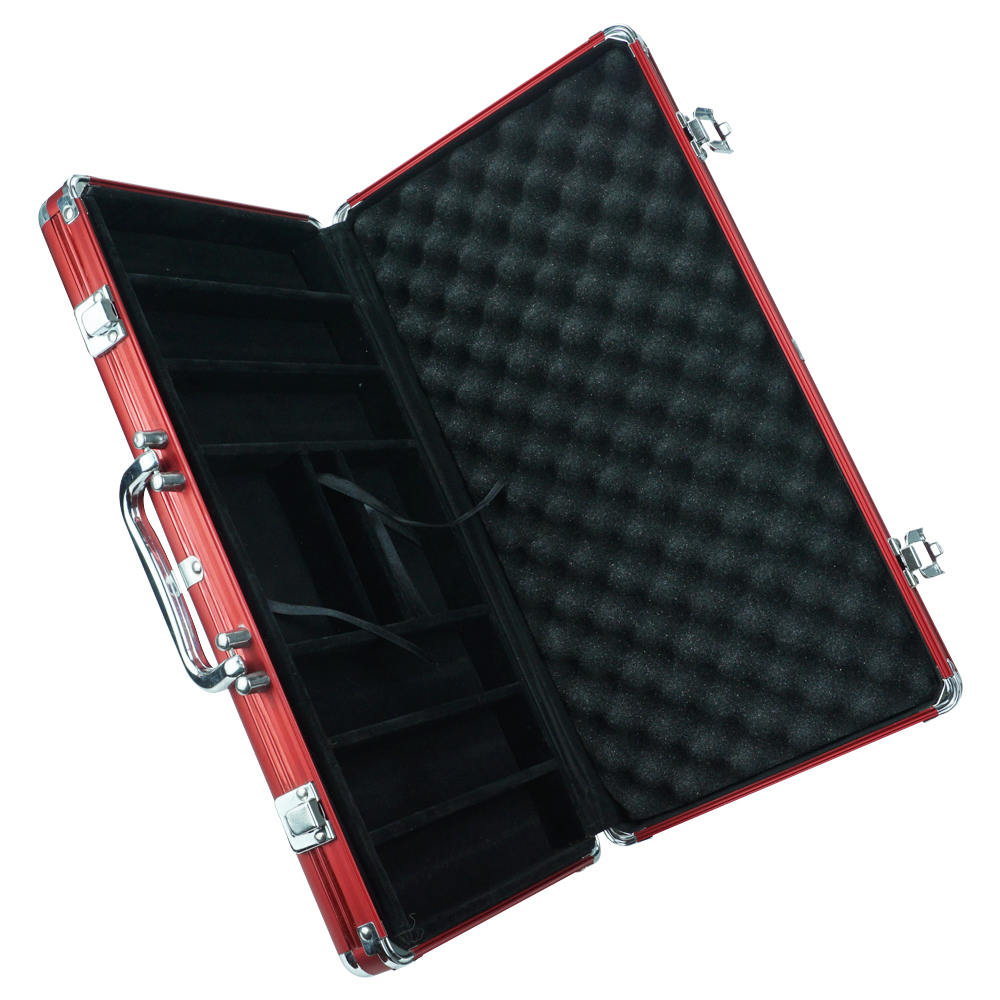 AC21-8 Red 300 Chip Aluminum Box